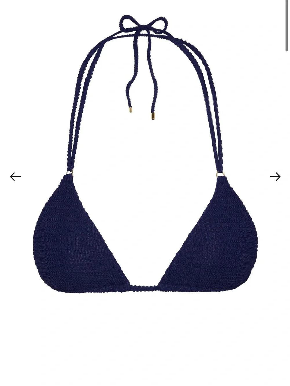 Monday Swimwear Navy Crochet Triangle Bikini Top